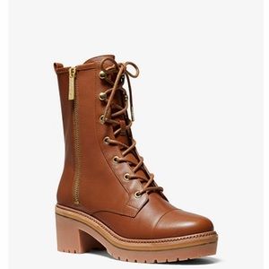 NEW Michael Kors Camel Anaka Bootie Leather